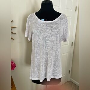 Cato Sheer White Short Sleeve Tee